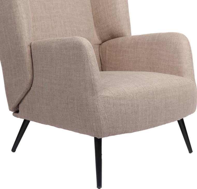 Fotel Mareta, material gri-bezhë, këmbë të zeza, 83x80x99cm