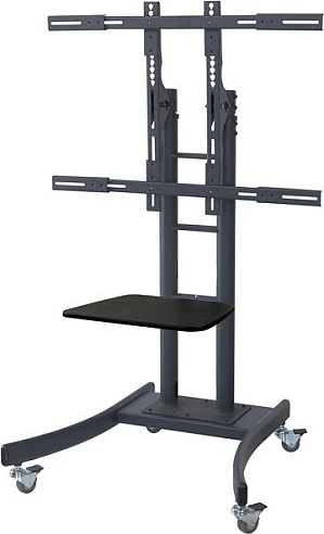 Stand i lëvizshëm për TV/LCD VALUE, deri 100", VESA 800x400, 125 kg, me raft, i zi