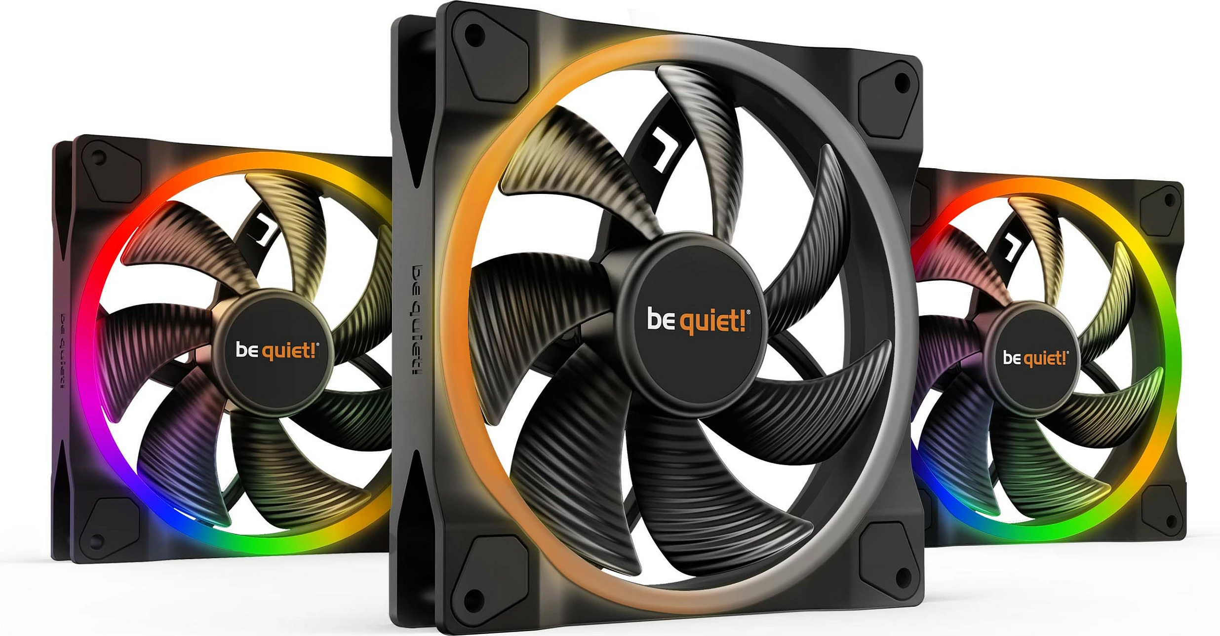 Ventilator kase be quiet! Light Wings 140mm ARGB PWM 3 copë, i zi