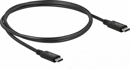 Kabllo USB4 DeLOCK 40 Gbps, USB-C në USB-C, 0.8 m, PD 100W, e zezë