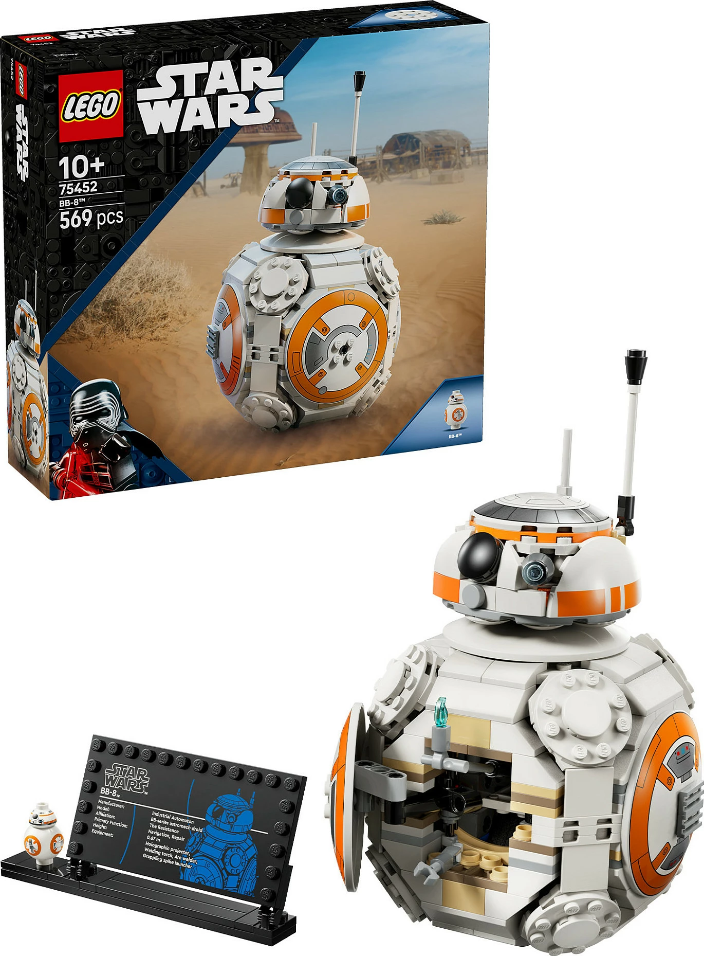 Set ndërtimi LEGO Star Wars BB-8 Astromech Droid 75452, 569 copa, 10+ vjeç, multikolor