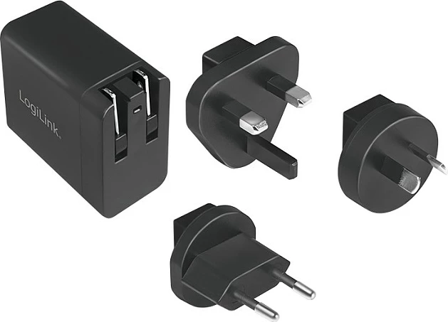 Karikues udhëtimi LogiLink USB-A 18W GaN, 1-port QC, i zi