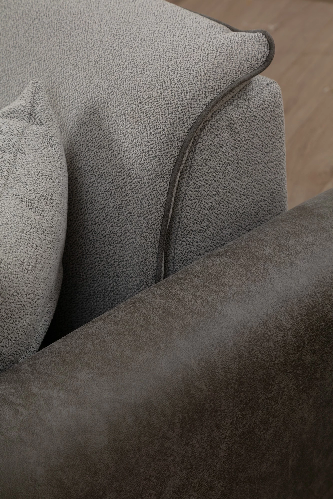 Divan-krevat treshe, Atelier del Sofa, aren, ngjyrë gri