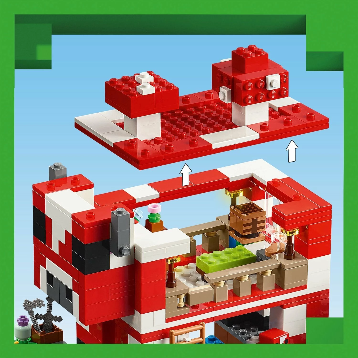 Set LEGO Minecraft LEGO 21270 The Mushroom Cow House, 500 copë, 8+