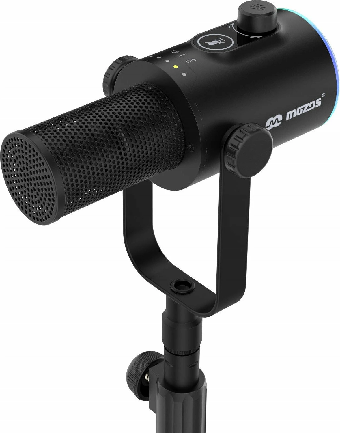 Mikrofon dinamik Mozos GM-ONE, USB-C/XLR, kardioid, me stativ, i zi