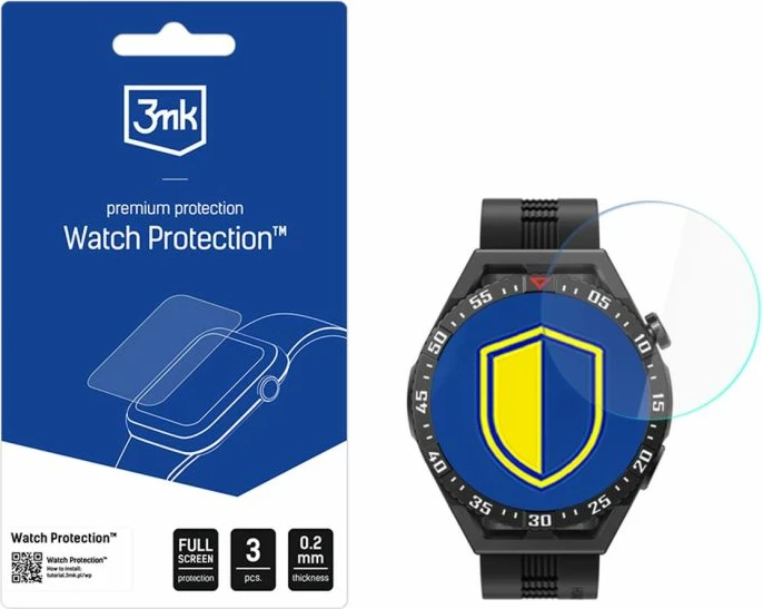 Mbrojtës ekrani për orë Huawei GT 3 SE 46 mm 3mk Protection FlexibleGlass, set prej 3 copë
