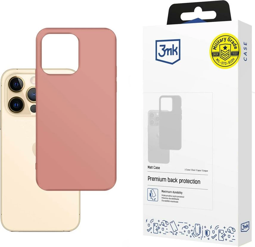 Mbështjellës 3mk Matt Case për iPhone 13 Pro, rozë