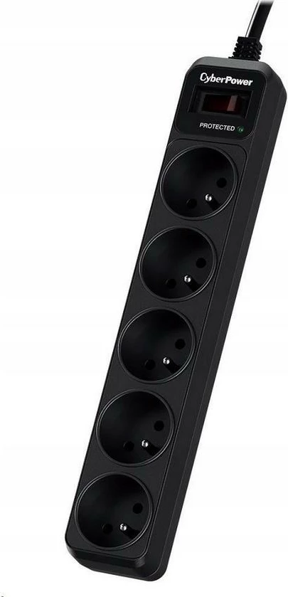 Prizë me mbrojtje nga rrymat CyberPower B0520SC0-FR, 5 dalje, 1.8m, e zezë
