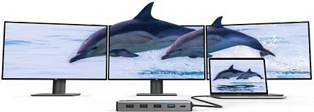 Mini dock 12-në-1 ALOGIC DV3, USB-C, 2x HDMI, VGA, LAN, SD/MicroSD, USB PD 100W, argjendtë