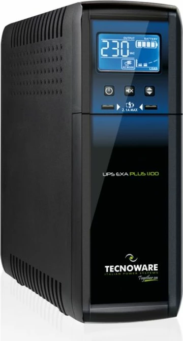 UPS TECNOWARE EXA PLUS 1100, 1100VA/770W, full sine wave, line-interactive AVR, LCD, 8x IEC, USB, e zezë