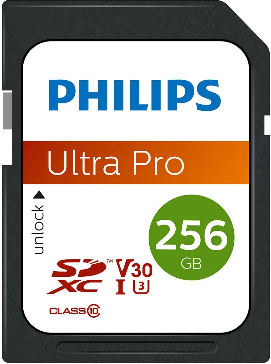 Kartelë SDXC Philips FM25SD65B 256GB Ultra Pro, Class 10, UHS-I, V30, e zezë
