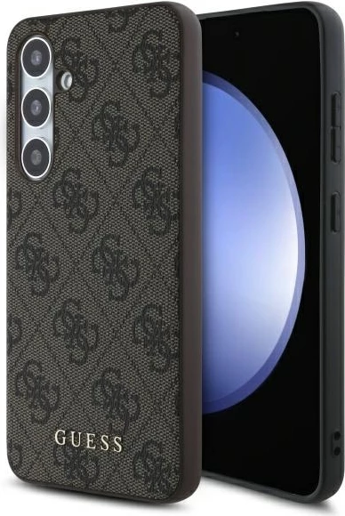 Mbështjellës Guess 4G Metal Gold Logo për Samsung Galaxy S24 FE S721, Kafe