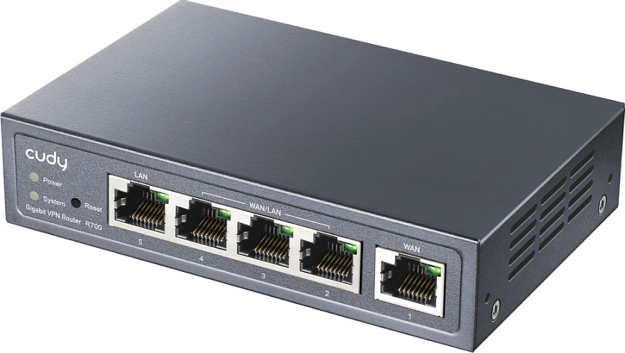 Ruter Cudy Gigabit Multi-WAN VPN R700, 16MB Flash, 128MB RAM, metalik, gri