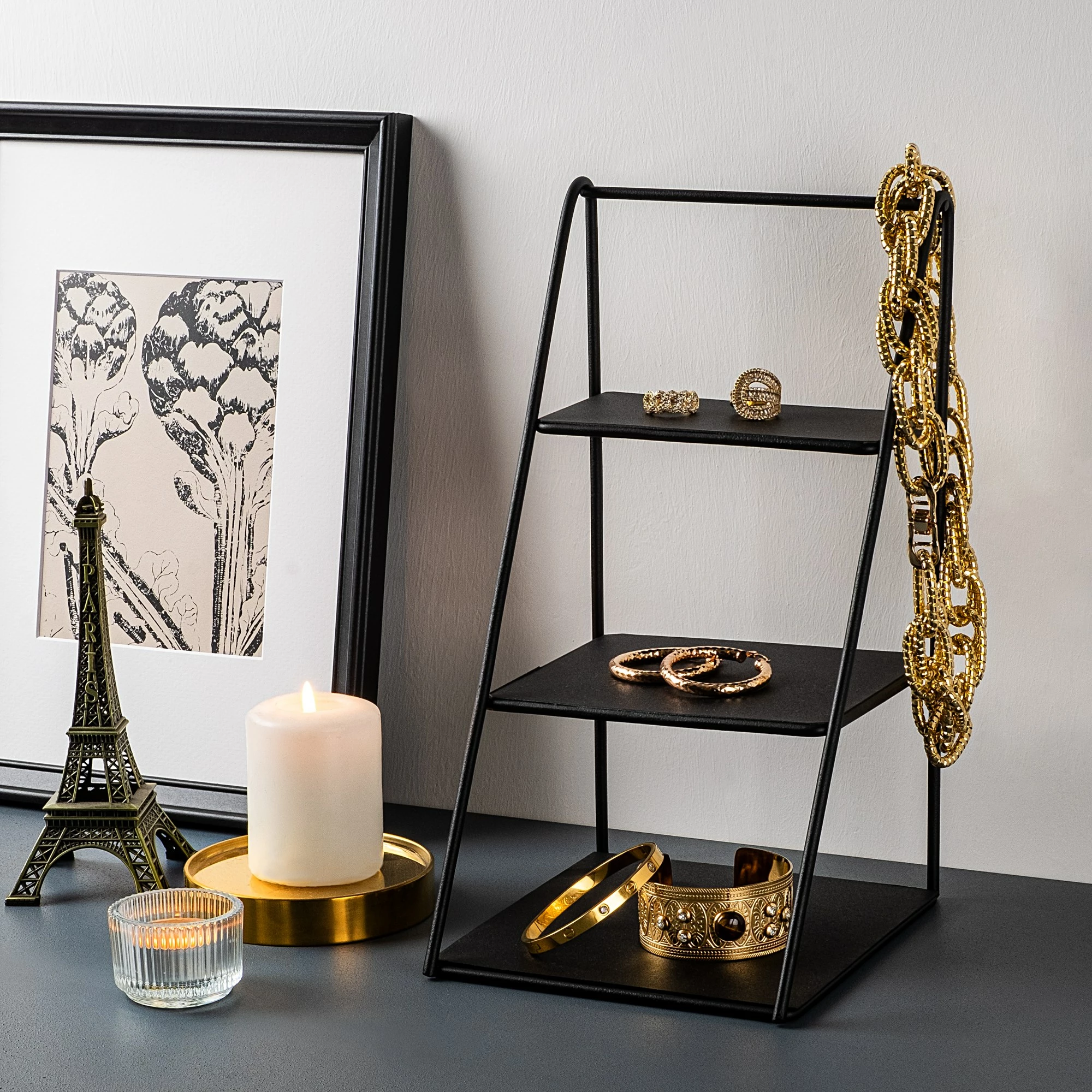 Aksesor dekorativ metalik, dizajn Aberto, Kalımnos, ngjyrë e zezë