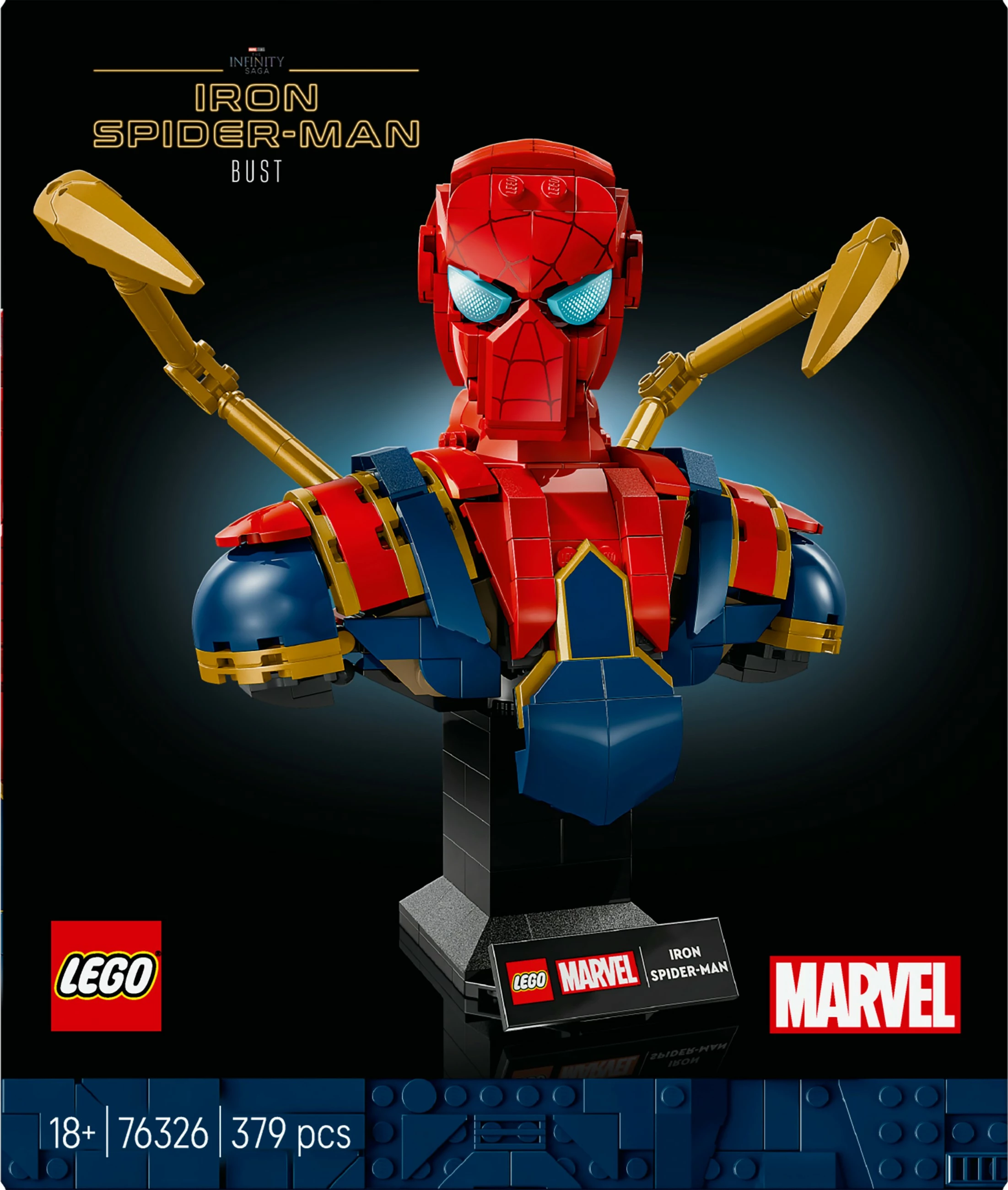 Set ndërtimi LEGO Marvel Iron Spider-Man bust 379 pjesë multikolor