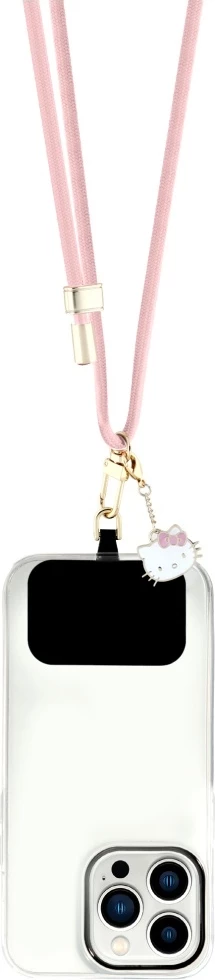 Litar universal për celular Hello Kitty Patch & Kitty Head Charm, rozë