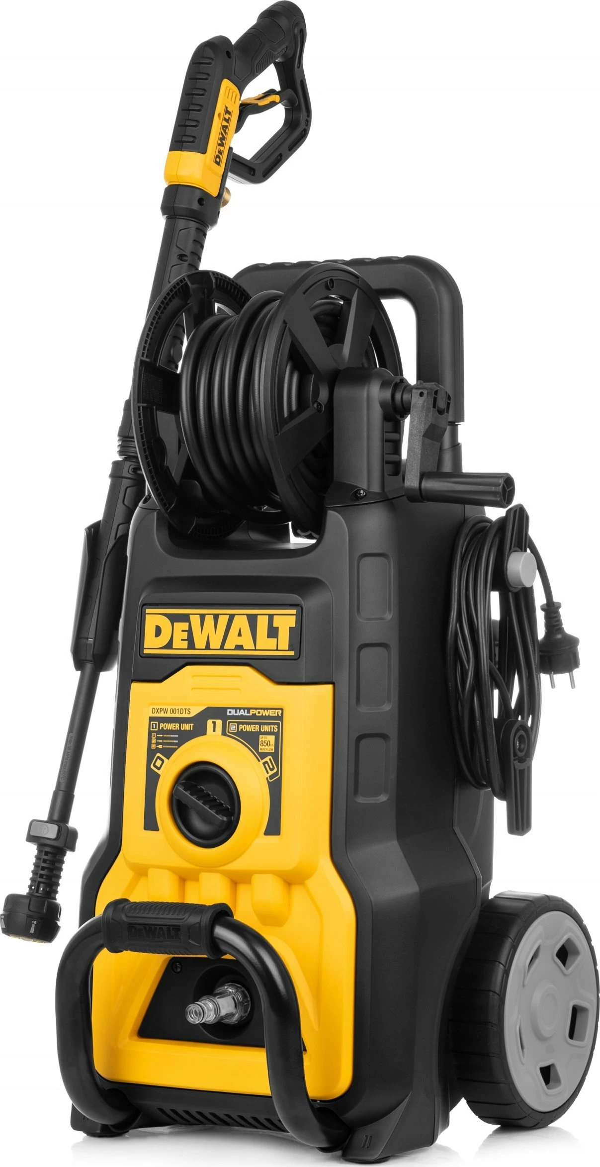 Pastrues me presion DeWalt DXPW001DTS 2800W 160 bar 810 l/h, zorrë 10 m, set me 2 turbo grykë, verdhë/zi