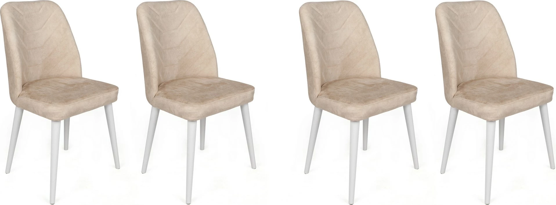 Set karrigash (4 copë), Hanah Home, Dallas-580 V4, bezhë dhe e bardhë