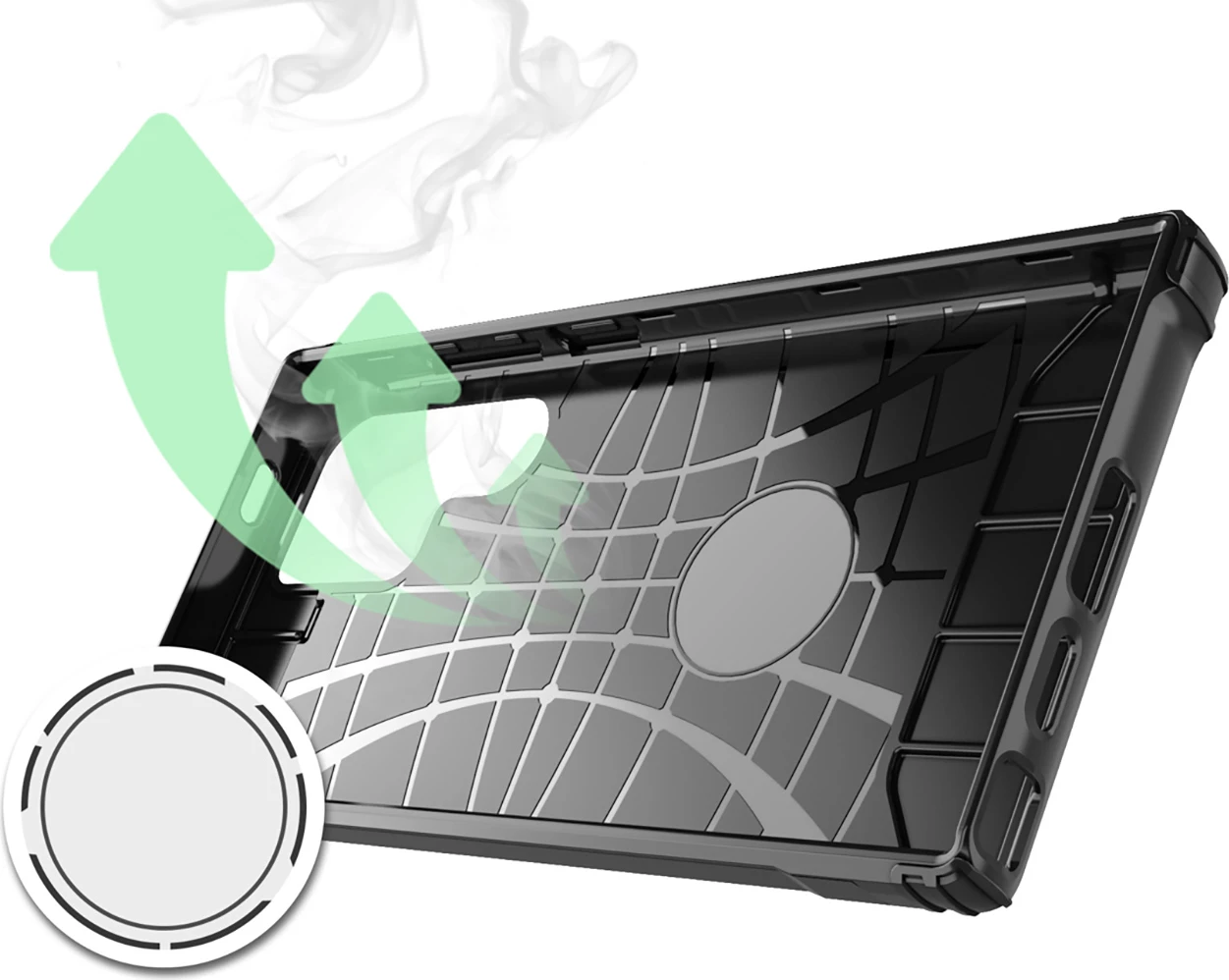 Mbështjellës Hybrid Armor Hurtel për Samsung Galaxy S25 Edge, i zi