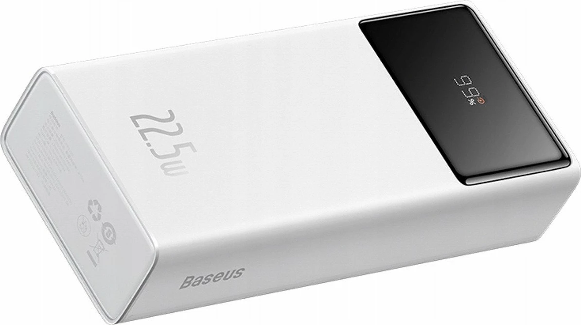 Powerbank Baseus EnerFill FP41 30000mAh 22.5W me display, e bardhë