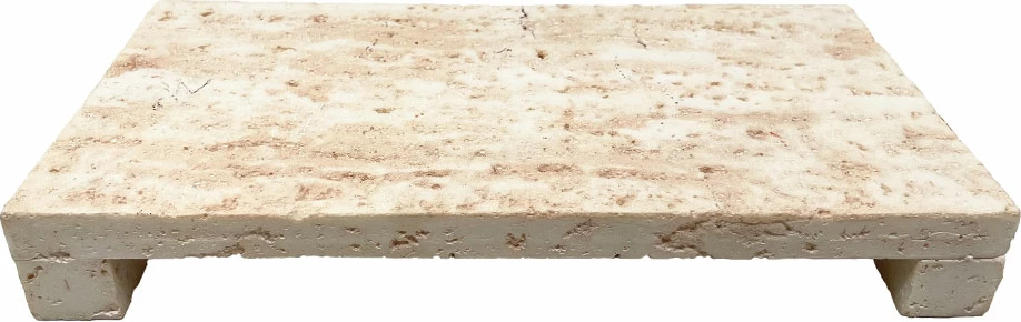 Tabaka dekorative Travertino, polirezine, pamje guri, 34x17x4.5cm