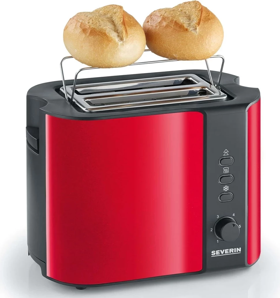 Tostier SEVERIN AT 2217, 2 feta, 800 W, Inoks, Kuqe