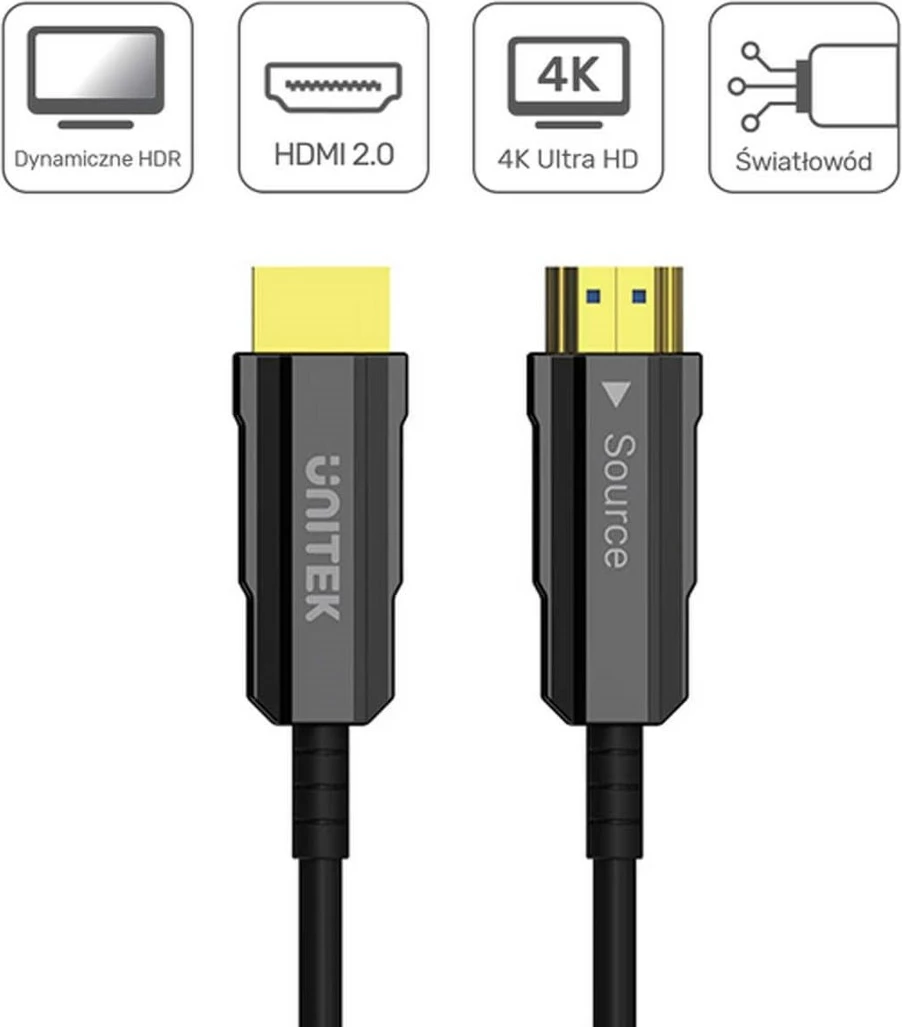 Kabllo HDMI UNITEK C11092ASL01-10M, 10m, 4K 60Hz, e zezë