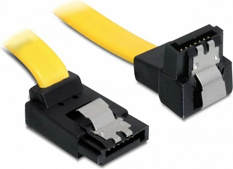Kabllo SATA DeLOCK 0.5m, 6Gbps, M/M, e verdhë