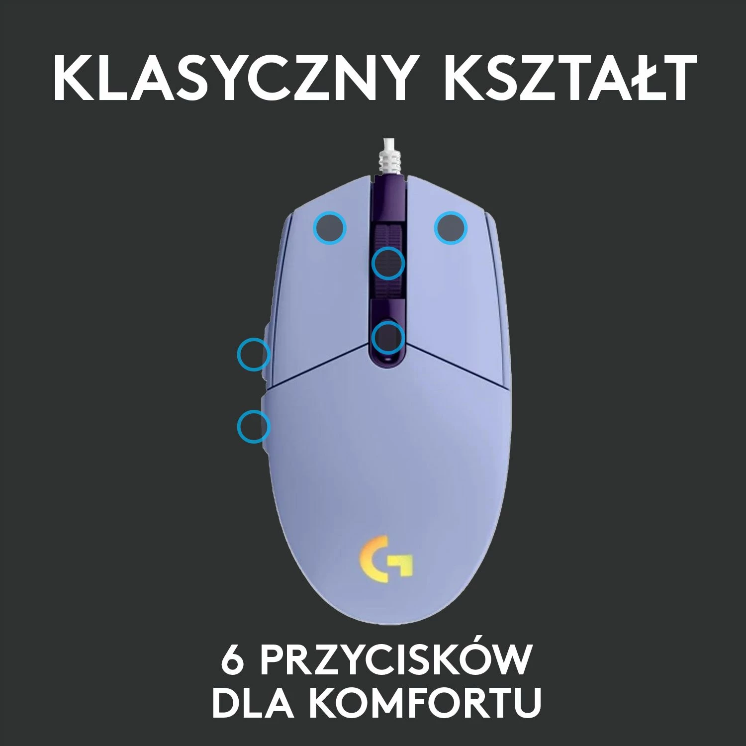Maus gaming Logitech G102 Lightsync (910-005854) me kabllo USB, 8000 DPI, RGB, 6 butona, Lilac