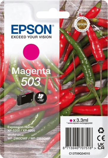Kartrixh bojë, Epson, 503 C13T09Q34010, 3.3 ml deri 165 faqe, standard, magenta