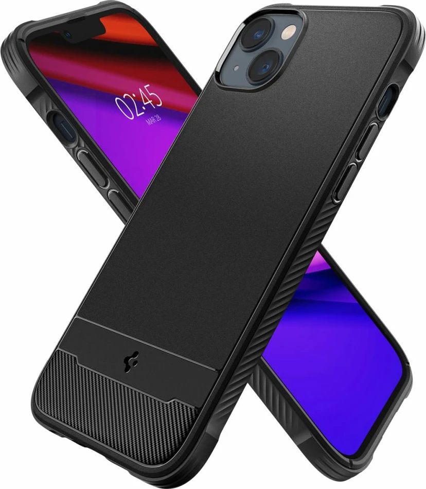 Mbështjellës Spigen Rugged Armor Mag me MagSafe për iPhone 14, Mat Zi
