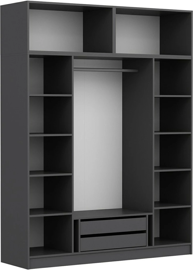 Dollap Hanah Home, Kale - 5264, ngjyrë antracit, 180x255x52cm