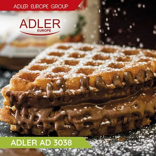 Aparat për vaflla Adler AD 3038, 1500W, 18cm, i bardhë