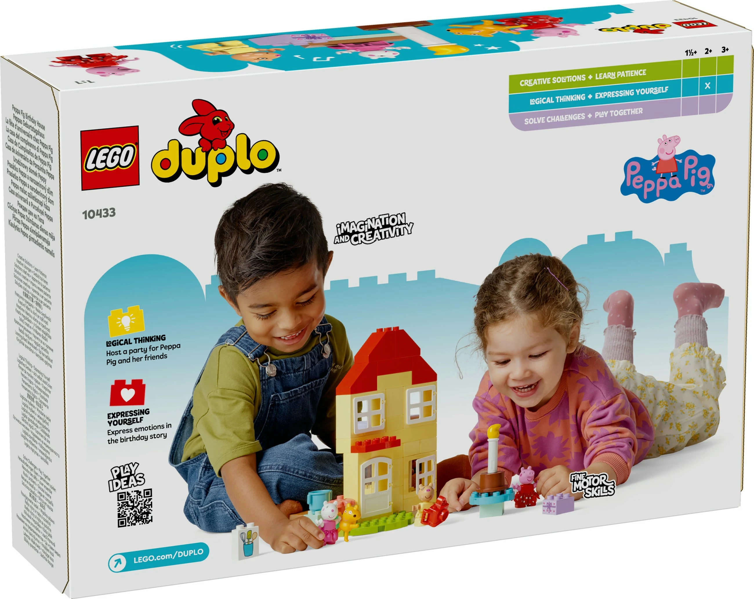 Set ndërtimi LEGO DUPLO 10433 Peppa Pig Birthday House, 59 pjesë, multikolor