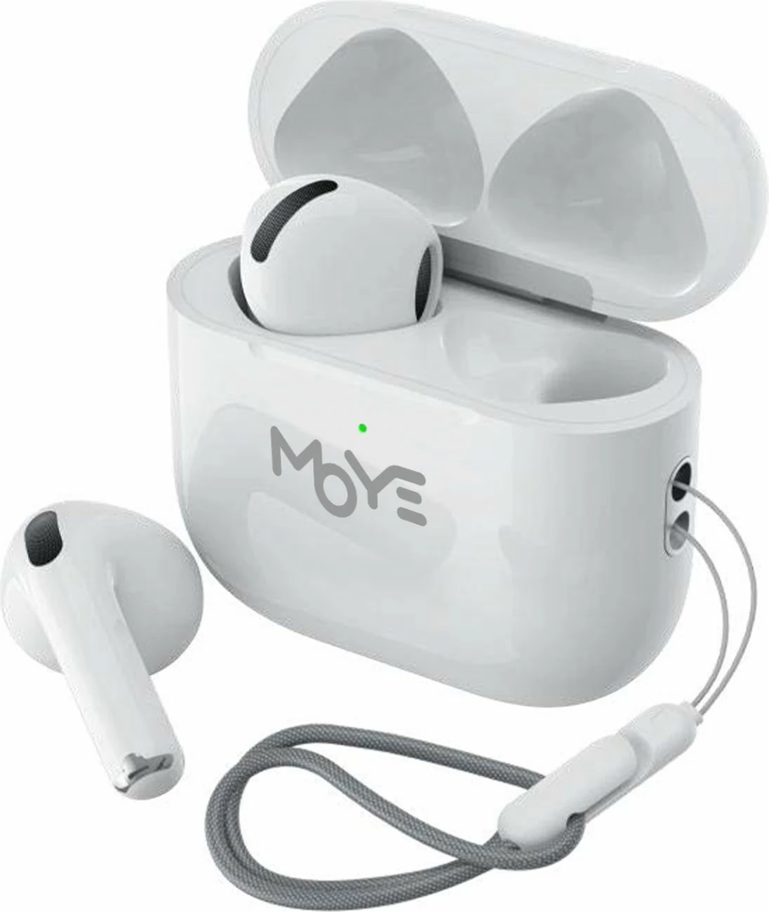 Kufje wireless MOYE Aurras 3 Lite, Bluetooth 5.4, deri 5 orë, USB-C, me kuti karikimi, të bardha