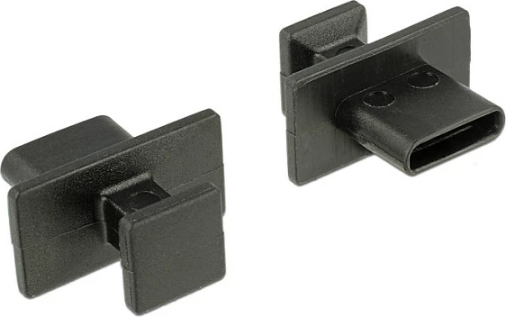 Kapak pluhuri për USB-C DeLOCK 64015, 10 copë, i zi