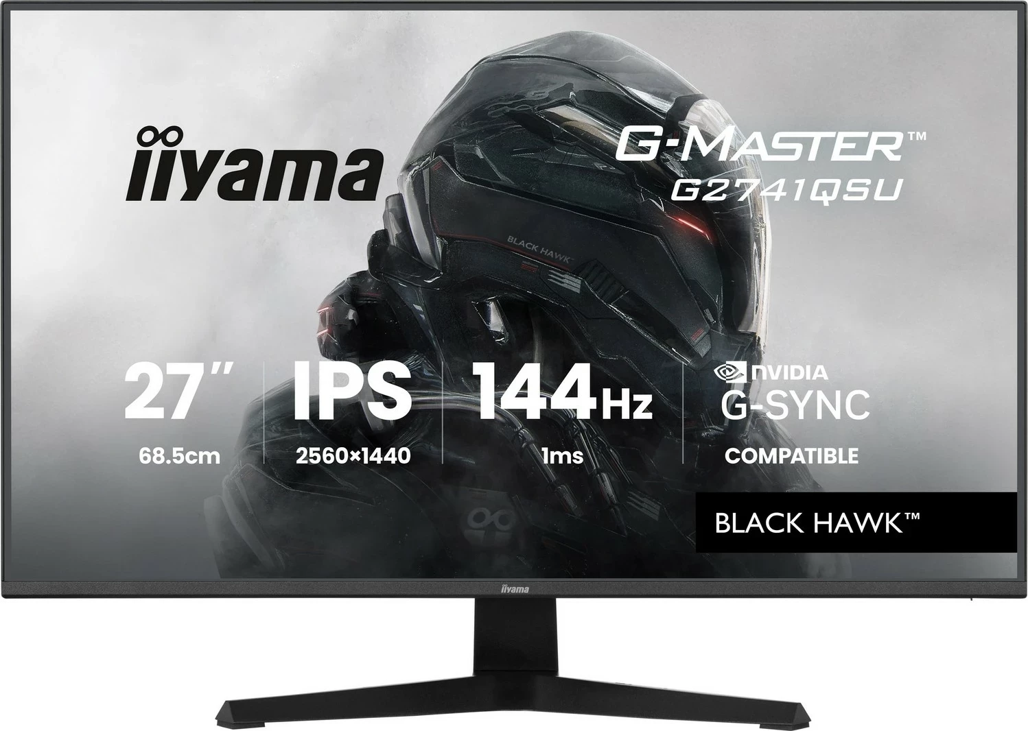 Monitor gaming iiyama G-Master G2741QSU-B1, 27 inch, QHD, 144Hz, IPS, zi