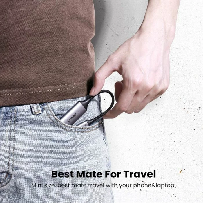 Adapter USB-C në HDMI, UGREEN 70444, HDMI 2.0, 4K@60Hz, HDCP 2.2, 3D, argjend, në kuti