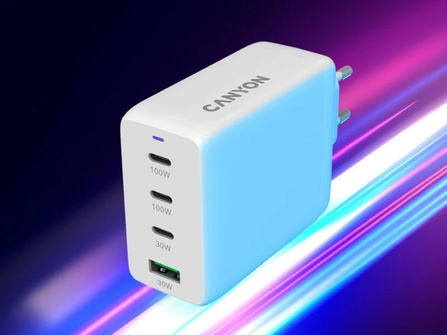 Karikues Canyon CU100ACC, 100W, 3x USB-C, 1x USB-A, i bardhë