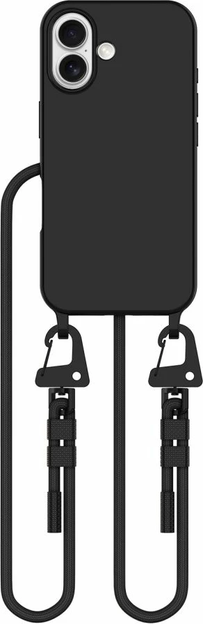 Mbështjellës Tech-Protect Magnecklace për iPhone 16, MagSafe, i zi me litar