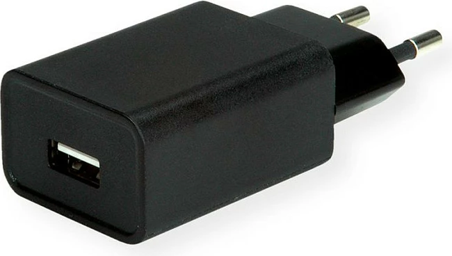 Karikues USB VALUE Quick Charge 3.0 18W, 1x USB-A, Euro prizë, i zi