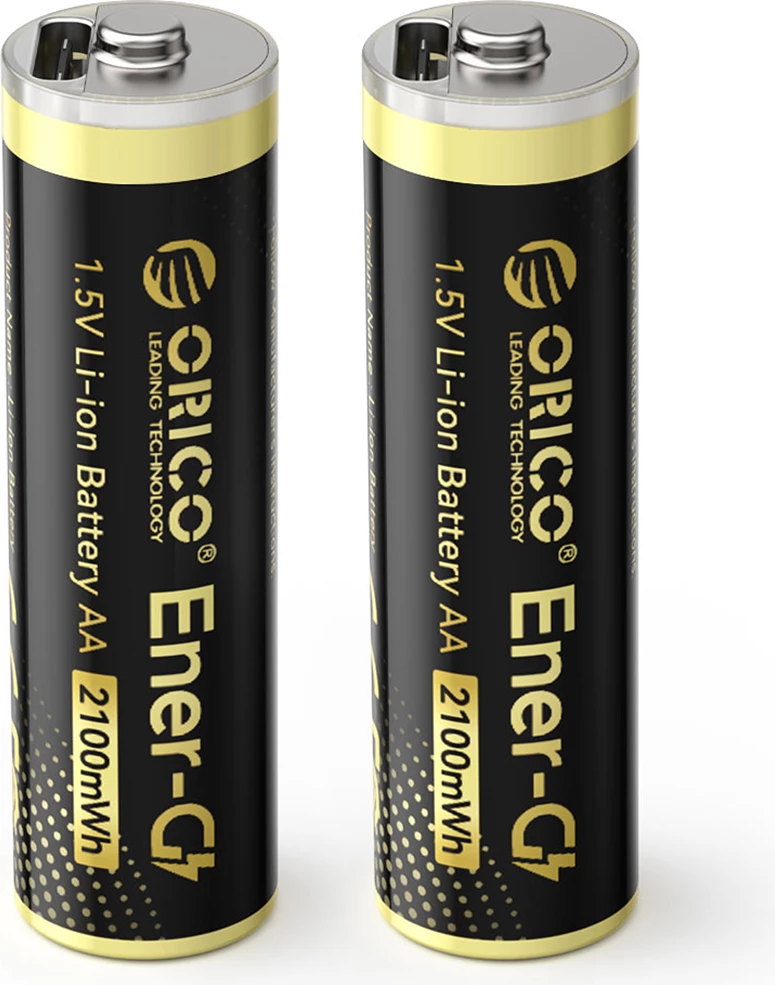 Bateri AA rikarikueshme Orico Ener-G EG5C 1.5V 2100mWh USB-C, 2 copë (me kabllo karikimi)