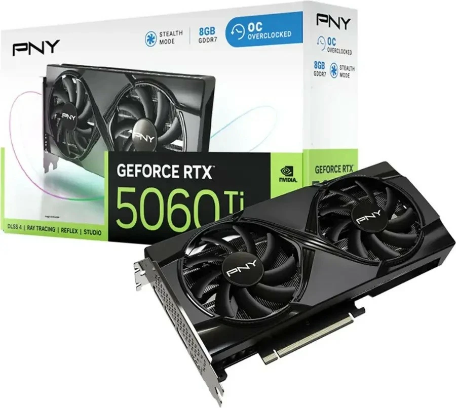 Kartelë grafike PNY GeForce RTX 5060 Ti OC 8GB, PCI-E 5.0, e zezë