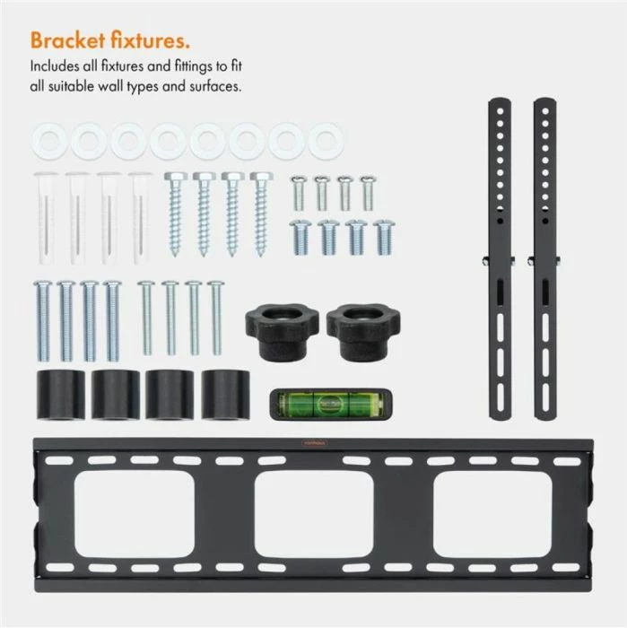 Mbajtëse muri për TV VONHAUS 3005004, 32-70\", deri 75 kg, tilt -15°/+15°, VESA deri 600x400, e zezë