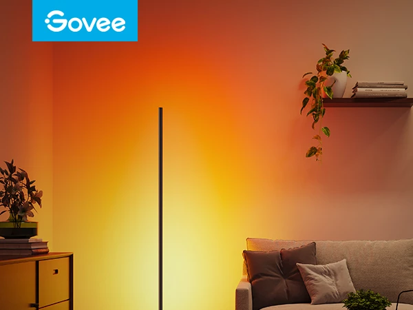 Lampë dyshemeje smart Govee Floor Lamp 2 RGBICWW, E zezë