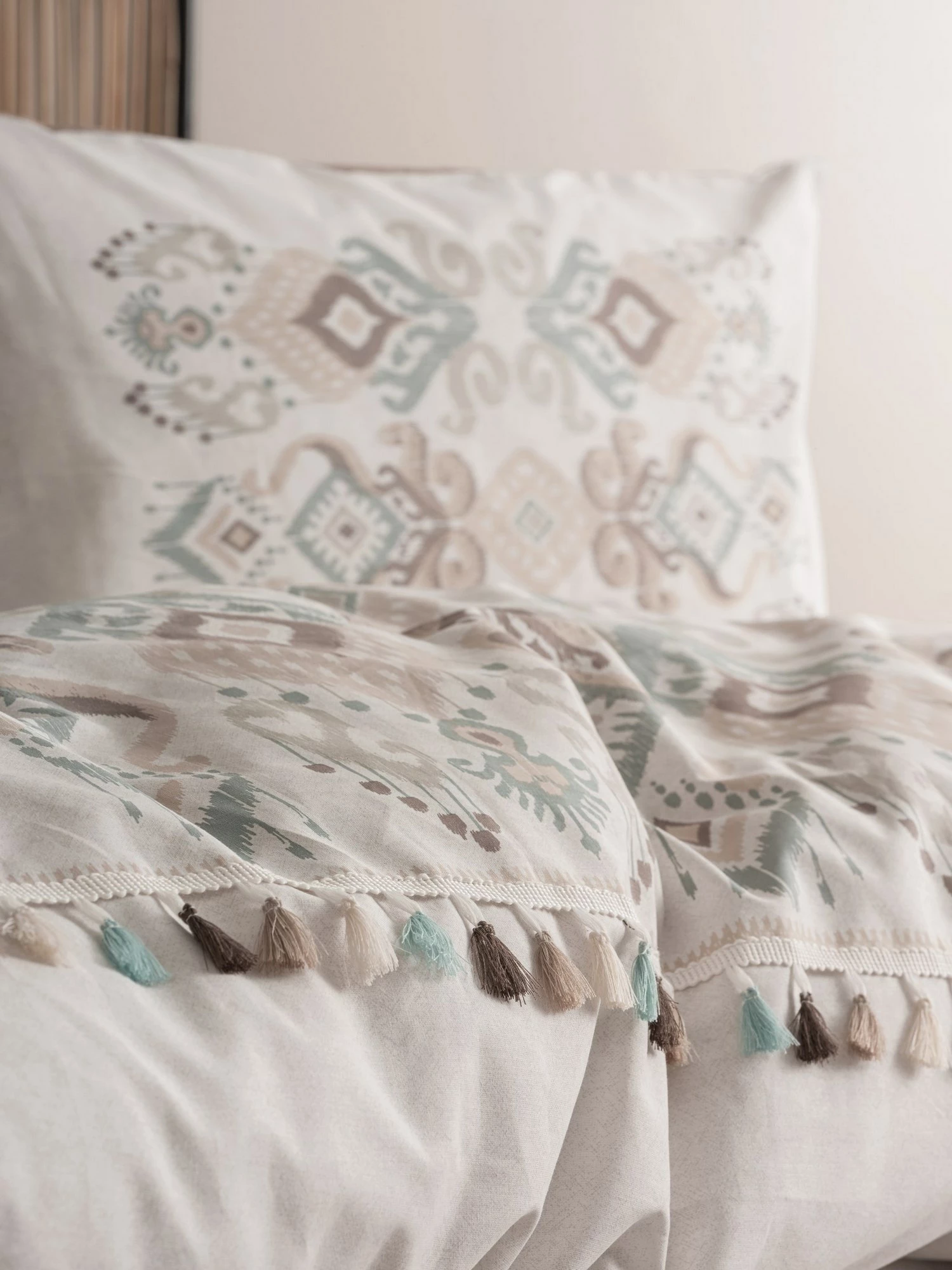 Set mbulesë për jorgan dopio, ngjyrë kafe dhe e bardhë, L'Essentiel Linge de Maison, Asilo