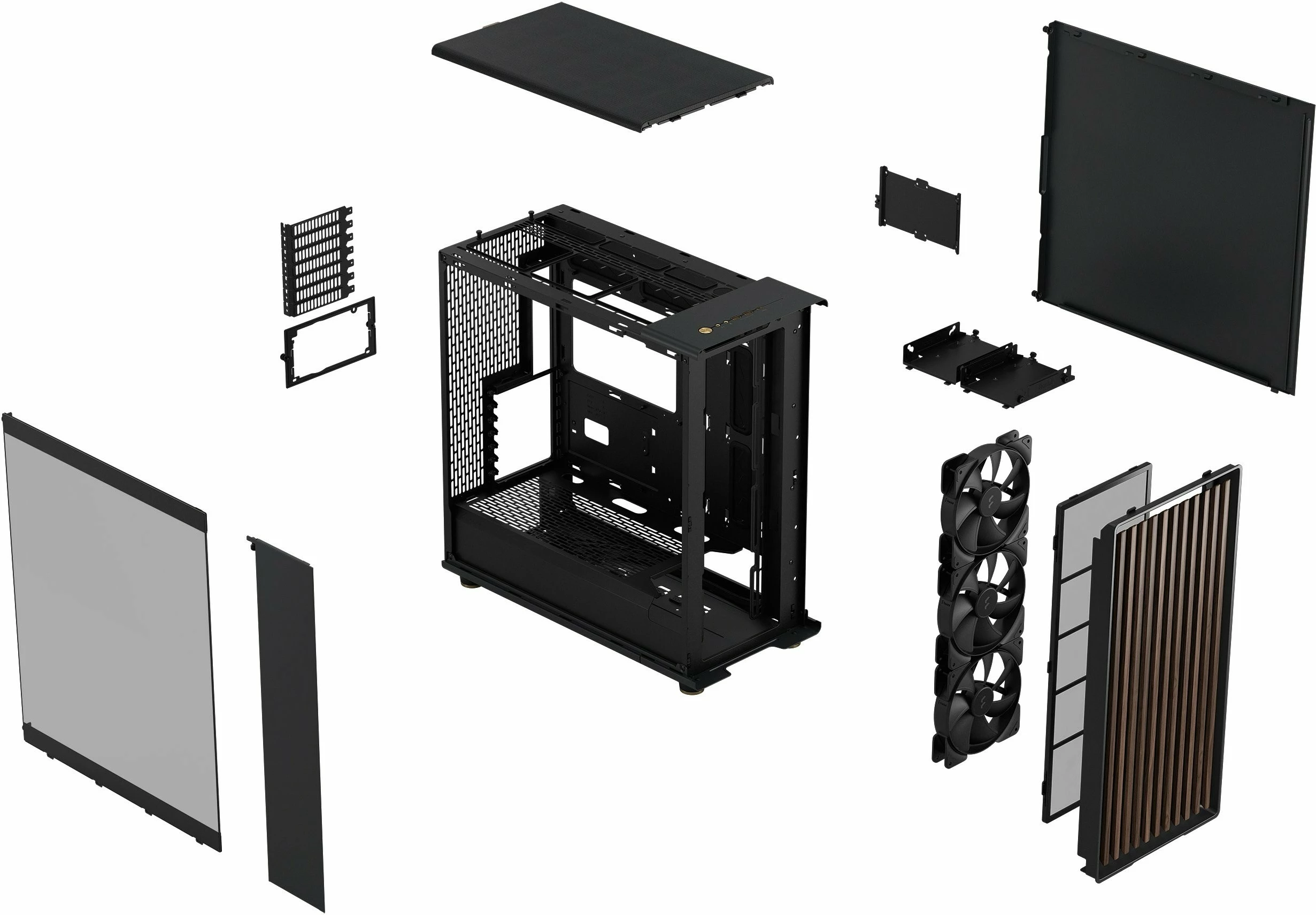 Kasë Fractal Design FD-C-NOR1X-02, Midi Tower, ATX, EATX, micro ATX, Micro-ITX, e zezë, qymyr