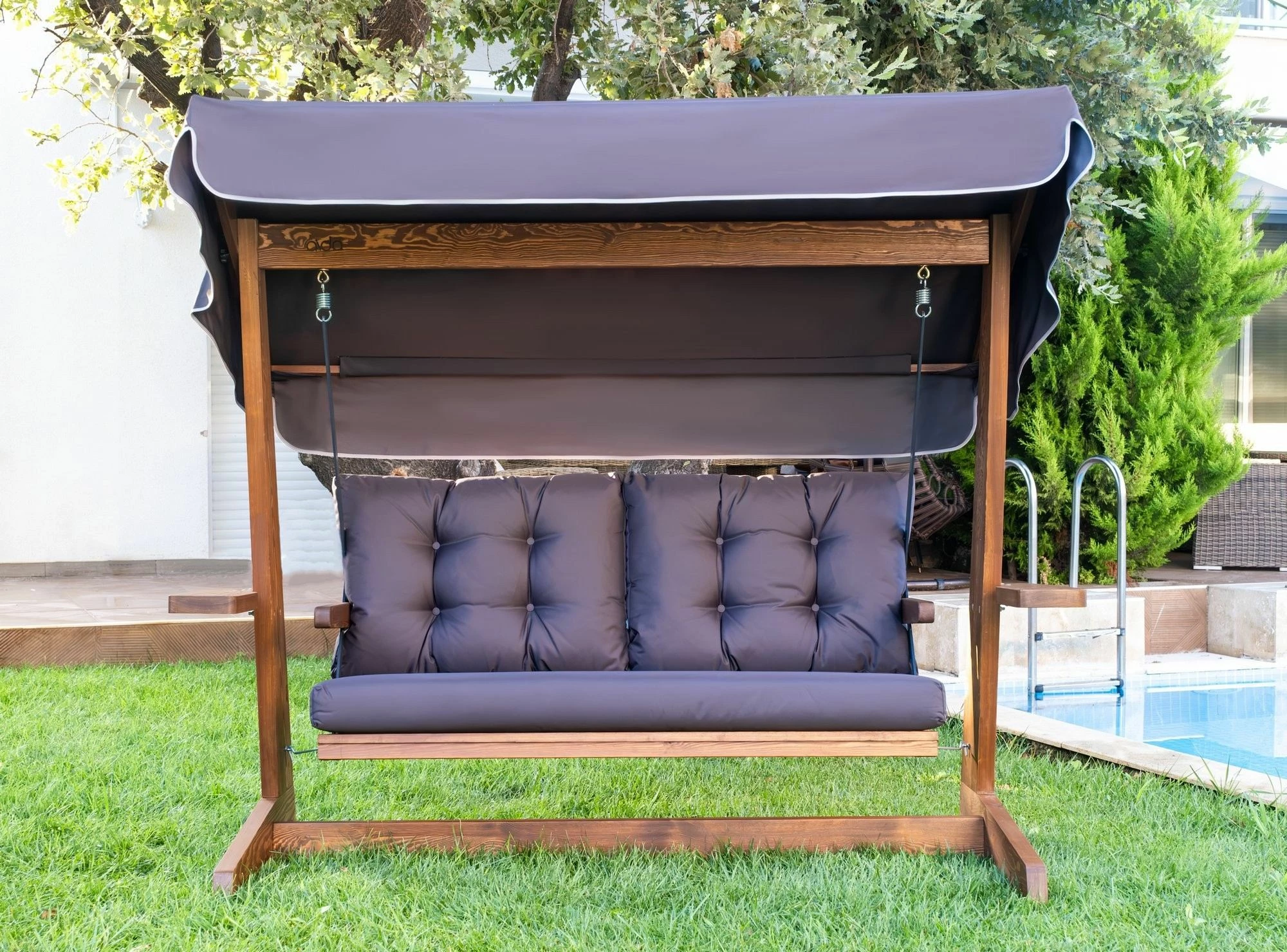 Karrige lëkundëse treshe për kopsht, Skye Decor Viva 2200, antracit