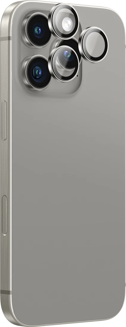 Mbështjellës kamerash AmazingThing AR Aluminum 3 Lens Glass me kornizë për iPhone 16 Pro / 16 Pro Max, Gri