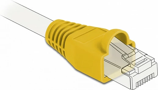 Mbrojtëse gome për konektor RJ45 DeLOCK, 20 copë, 28x15x14 mm, e verdhë